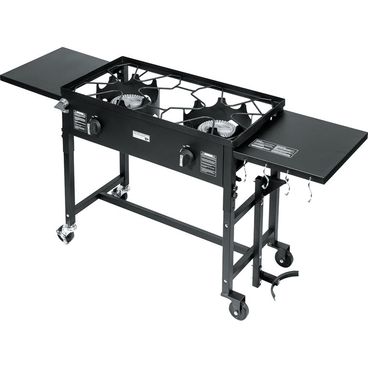 Barton Portable LPG Propane Dual Burner Deep Fryer Outdoor Cooker Station With Triple Fry Baskets 95514 H2